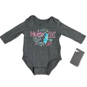 NWT Hurley infant shark long sleeve onesie